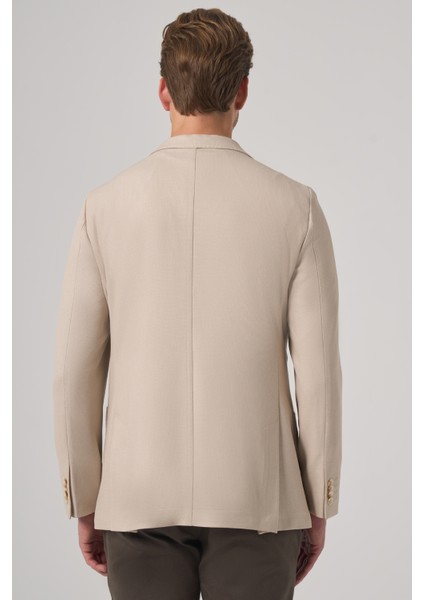 Erkek Bej Trend Slim Fit Mono Yaka Ceket indirimleri