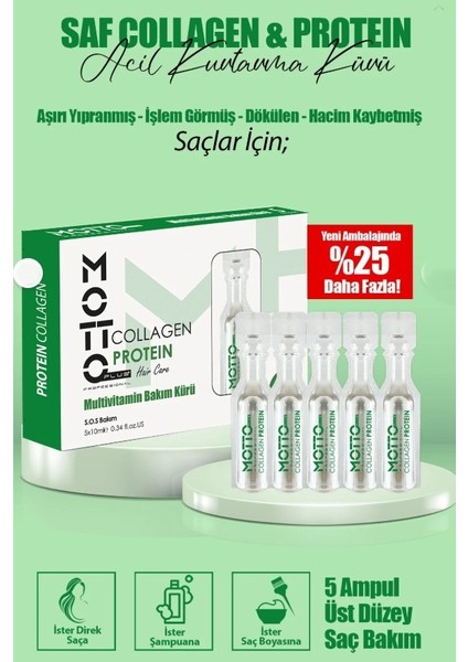 Multivitamin Collagen - Protein Acil Kurtarma Saç Bakım Kürü 5X10ML 5 Ampul fiyatları