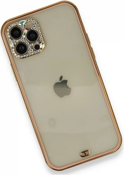 MYT09 iPhone 12 Pro Kılıf Liva Taşlı Silikon - Pembe modelleri