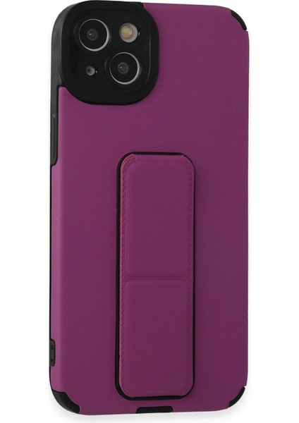 MYT09 iPhone 14 Plus Kılıf Mega Standlı Silikon - Mor