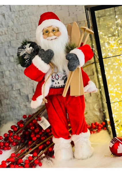 Yılbaşı Süsü Kırmızı Noel Baba Figür 45 Cm, Dekoratif ve Hediye Alternatifi