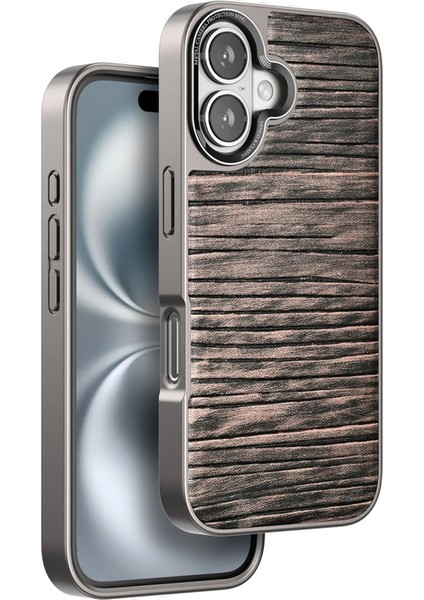 MYT09 iPhone 16 Wave Kapak - Kahverengi