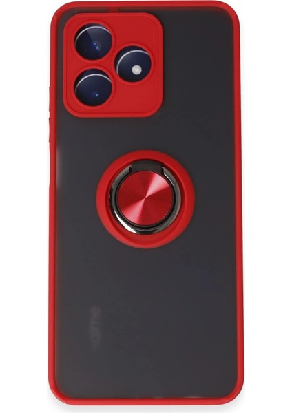 MYT09 Realme C53 Kılıf Montreal Yüzüklü Silikon Kapak - Kırmızı