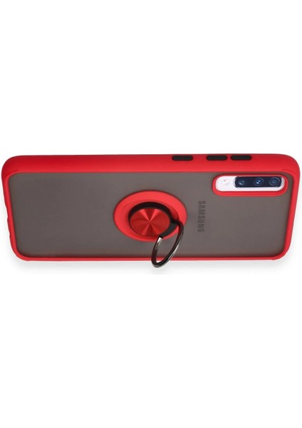 MYT09 Samsung Galaxy A70 Kılıf Montreal Yüzüklü Silikon Kapak - Kırmızı fırsatları