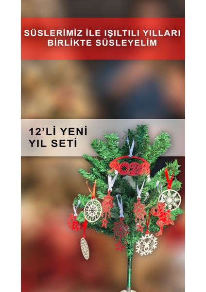 12'li Noel Ağacı Süsü Seti, Yılbaşı Dekorasyonu Için Parlak ve Renkli Süsler fiyatları