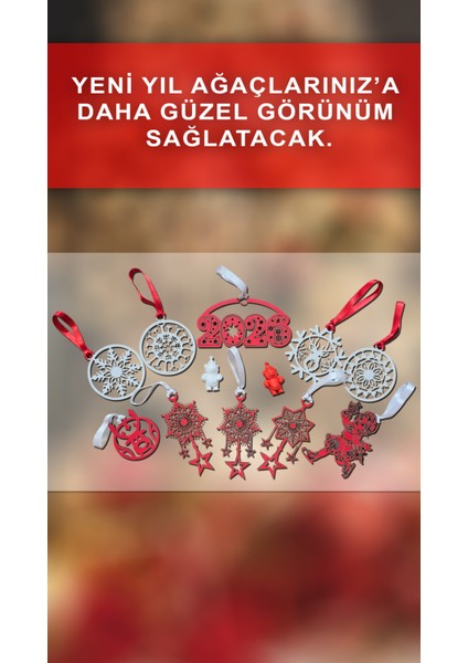 12'li Noel Ağacı Süsü Seti, Yılbaşı Dekorasyonu Için Parlak ve Renkli Süsler modelleri