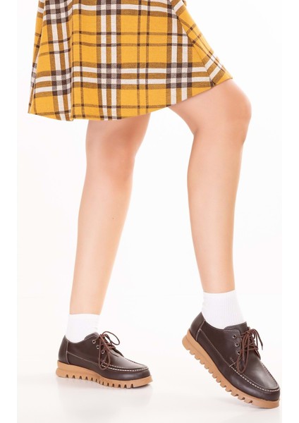 Hakiki Deri Kaymaz Taban Rahat Casual Ayakkabı MLK.5080 - Kahverengi - 40 Kahverengi fiyatları