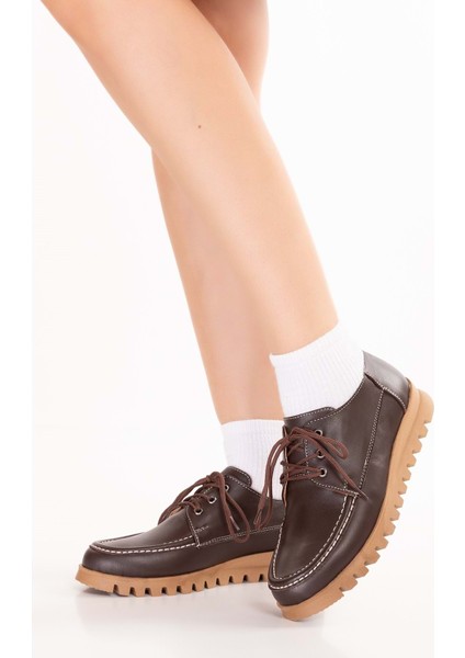 Hakiki Deri Kaymaz Taban Rahat Casual Ayakkabı MLK.5080 - Kahverengi - 40 Kahverengi modelleri