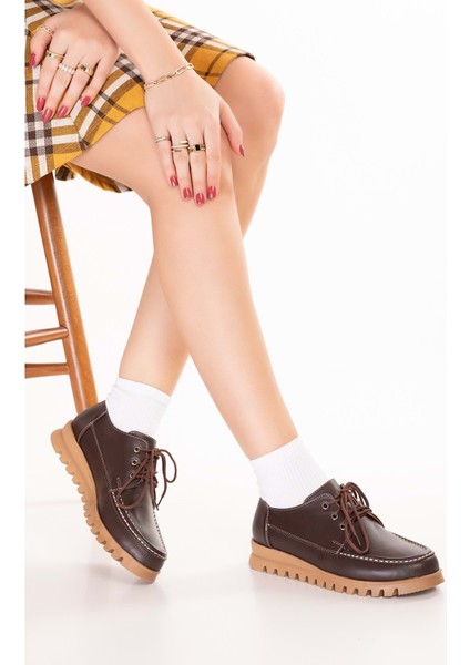 Hakiki Deri Kaymaz Taban Rahat Casual Ayakkabı MLK.5080 - Kahverengi - 40 Kahverengi indirimleri