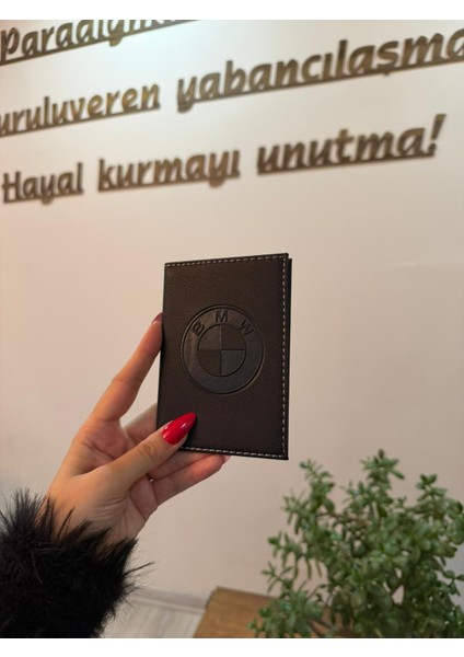 Bmw Deri Dikişli Araç Ruhsat Kılıfı Kabı Oto Ruhsatlık Araba Ruhsat Koruyucu