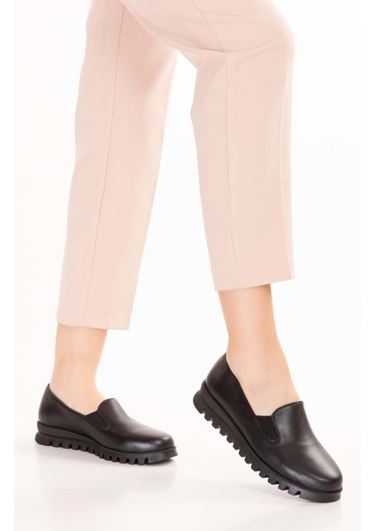 Hakiki Deri Kaymaz Taban Rahat Casual Ayakkabı MLK.849 - Siyah - 40 Siyah modelleri