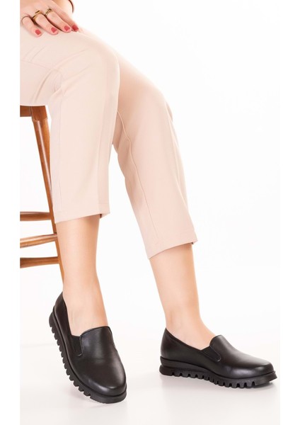 Hakiki Deri Kaymaz Taban Rahat Casual Ayakkabı MLK.849 - Siyah - 40 Siyah fırsatları