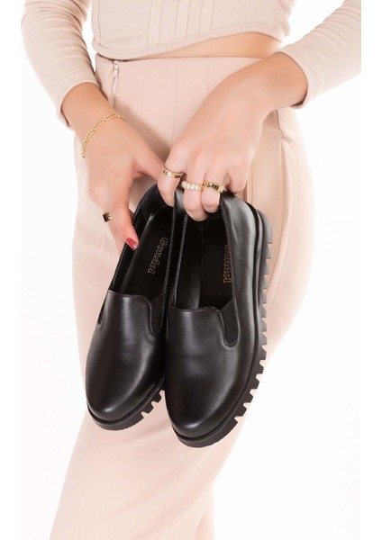 Hakiki Deri Kaymaz Taban Rahat Casual Ayakkabı MLK.849 - Siyah - 40 Siyah indirimleri