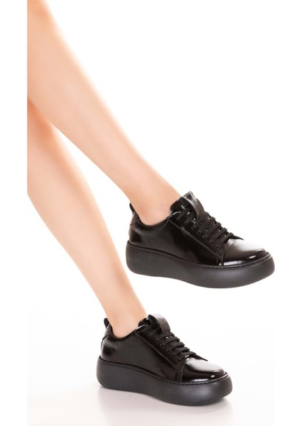 Hakiki Deri Anatomik Taban Spor Ayakkabı Alessandora - Siyah Rugan - 39 Siyah Rugan fırsatları