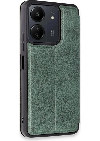 MYT09 Xiaomi Redmi 13C Kılıf Flip Cover - Koyu Yeşil fiyatları
