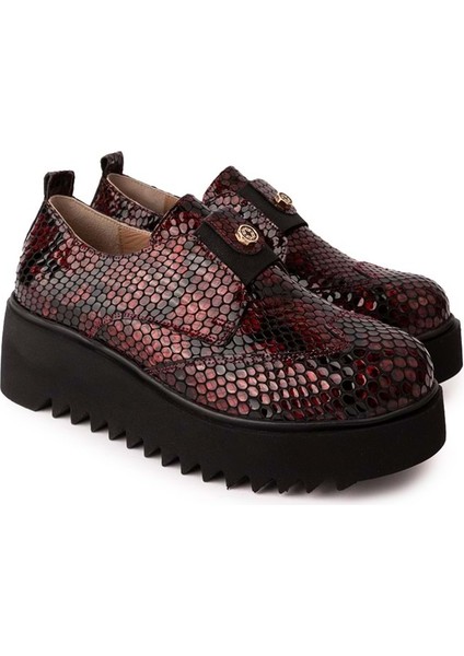 Lastik Detaylı Hakiki Deri Ayakkabı AST.8004 - Bordo Petek - 37 Bordo Petek fiyatları
