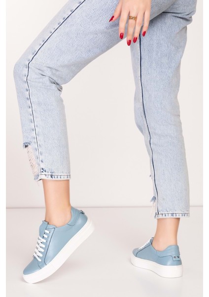 Hakiki Deri Anatomik Taban Spor Ayakkabı ALSX.1352 - Bebe Mavi - 39 Bebe Mavi modelleri