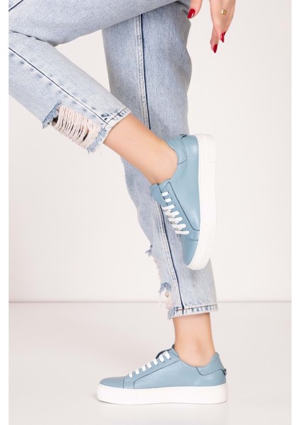 Hakiki Deri Anatomik Taban Spor Ayakkabı ALSX.1352 - Bebe Mavi - 39 Bebe Mavi fırsatları