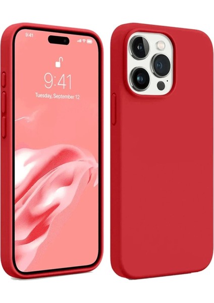 MYT09 iPhone 15 Pro Kılıf First Silikon - Kırmızı
