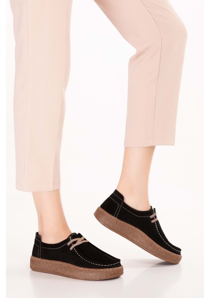 Hakiki Deri Günlük Rahat Lastik Bağcıklı Casual Ayakkabı IN.610 - Siyah Süet - 36 Siyah Süet fırsatları