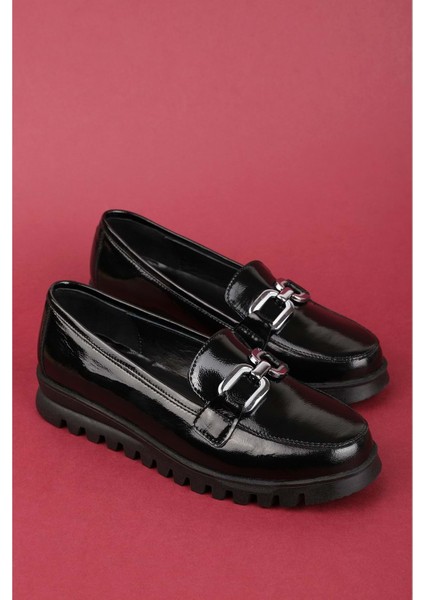 Hakiki Deri Kaymaz Taban Rahat Loafer Ayakkabı MLK.5529 - Siyah Rugan - 38 Siyah Rugan fiyatları