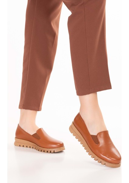 Hakiki Deri Kaymaz Taban Rahat Casual Ayakkabı MLK.849 - Taba - 36 Taba fiyatları