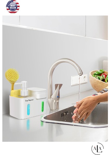 4'ü 1 Arada Sabunluk Süngerlik Deterjanlık Bez Askılı Mutfak Tezgahı Organizeri fırsatları