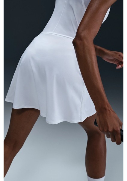 Victory Dri Fit Flouncy Tennis Skirt Kadın Volanlı Iç Cepli Taytlı Tenis Şort Etek Beyaz modelleri