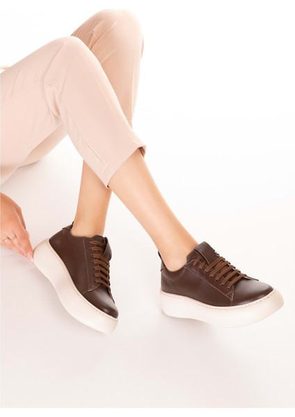 Hakiki Deri Anatomik Taban Spor Ayakkabı Alessandora - Kahverengi - 41 Kahverengi indirimleri