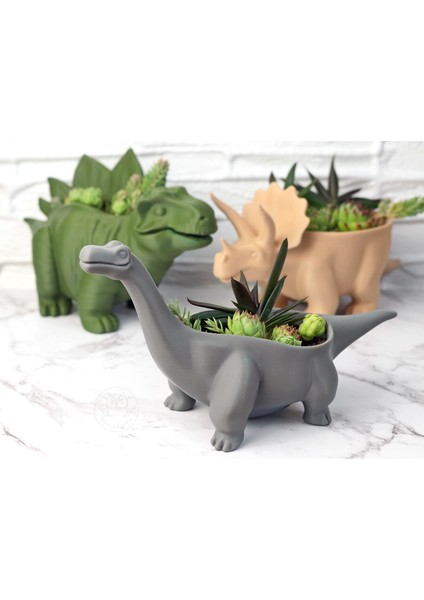 Uzun Boyunlu Dinozor Şeklinde Dekoratif Saksı – Modern Masaüstü ve Ev Dekoru fiyatları
