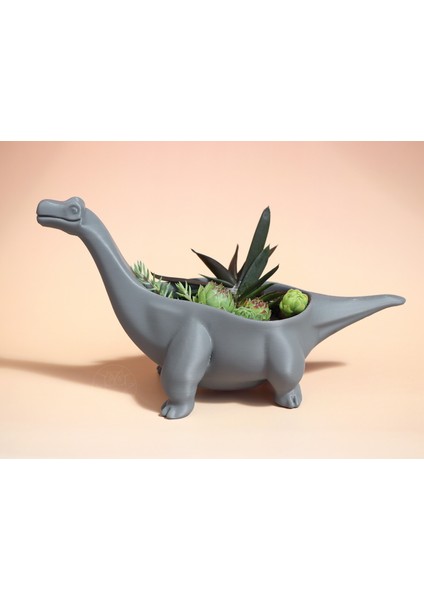 Uzun Boyunlu Dinozor Şeklinde Dekoratif Saksı – Modern Masaüstü ve Ev Dekoru indirimleri