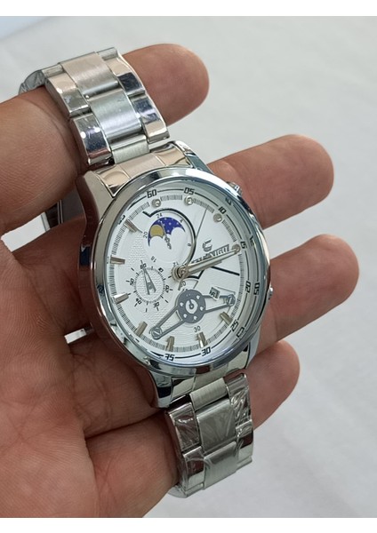 Çelik Kordonlu, Basmalı Kilitli, Takvim Göstergeli, Su Geçirmez, 2 Yıl Garantili Erkek Kol Saati fiyatları