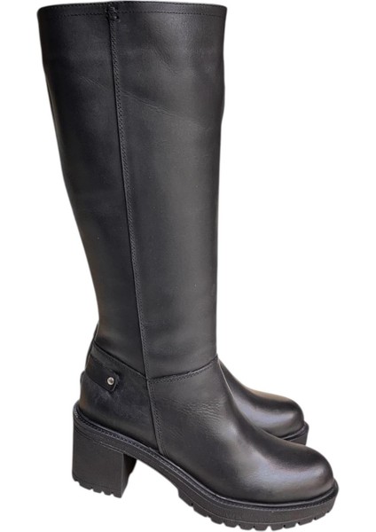 Siyah Hakiki Deri Fermuarlı Çizme fiyatları