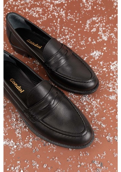 Hakiki Deri Kadın Klasik loafer MD.236 - Siyah - 39 Siyah modelleri