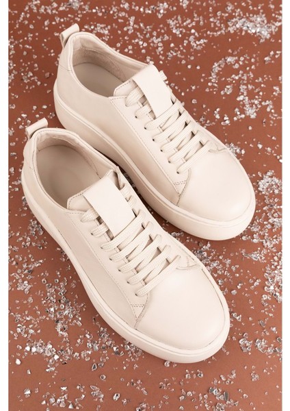 Hakiki Deri Anatomik Taban Spor Ayakkabı Alessandora - Bej - 39 Bej