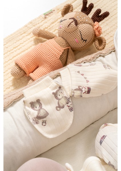 %100 Organik Pamuk You And Me Ayıcık 5 Parça Hastane Çıkış Seti