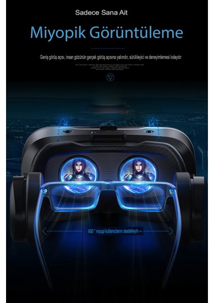 MYT09 Shinecon SC-G02ED 3D Sanal Gerçeklik Gözlüğü - Siyah
