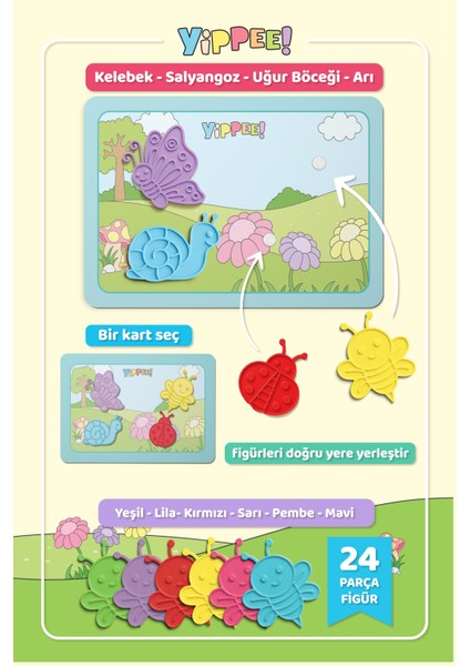 Renkleri Öğreniyorum - Böcekler Serisi | Renk Eşleştirmeli Eğitici Oyun Seti (40 Parça) fırsatları