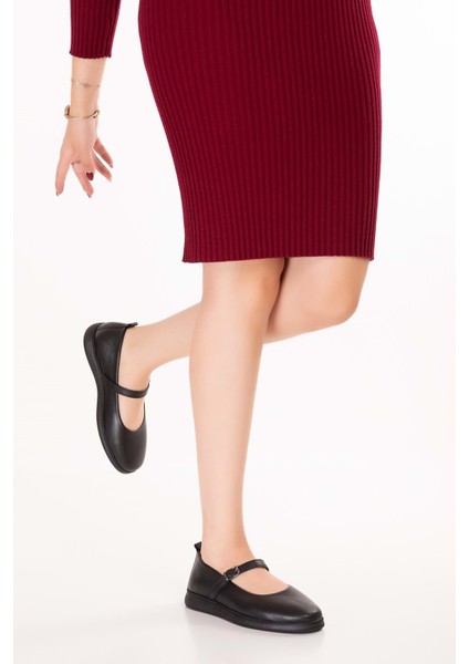 Kadın Hakiki Deri Rahat Günlük Babet NDR.26301 - Siyah - 37 Siyah indirimleri