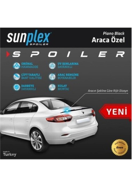 Renault Fluence 2009-2016 Sedan Sunplex Piano Black Spoiler modelleri