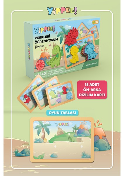 Renkleri Öğreniyorum - Dinozor Serisi | Renk Eşleştirmeli Eğitici Oyun Seti (40 Parça) modelleri