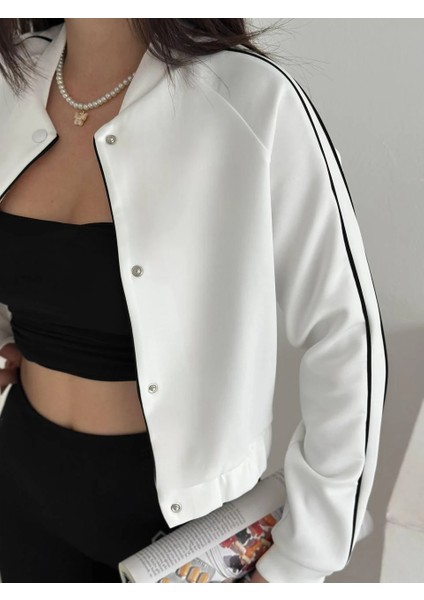 Biyeli Alo Baskılı Scuba Ceket modelleri