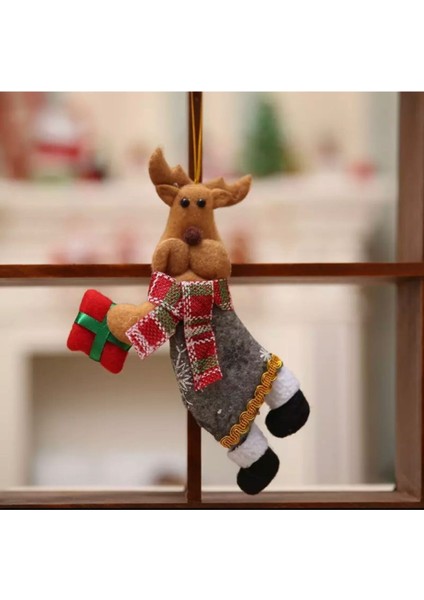 Yılbaşı Peluş Geyik ve Çam Ağacı Temalı Hediye Paketi, Kahverengi, Koleksiyonluk