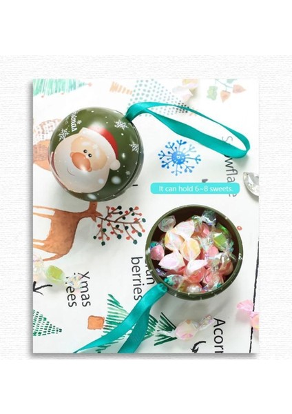 Yeşil Metal Çam Ağacı Süsü Topu Sürpriz Hediye Kutusu Noel Temalı