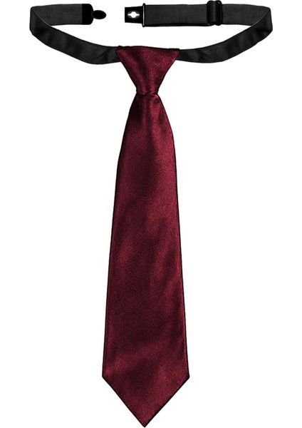Bordo Ayarlanabilir Saten Çocuk Kravat ve Mendil Seti modelleri
