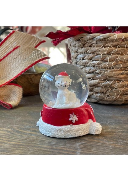 Noel Kar Küresi Beyaz Kedi fiyatları