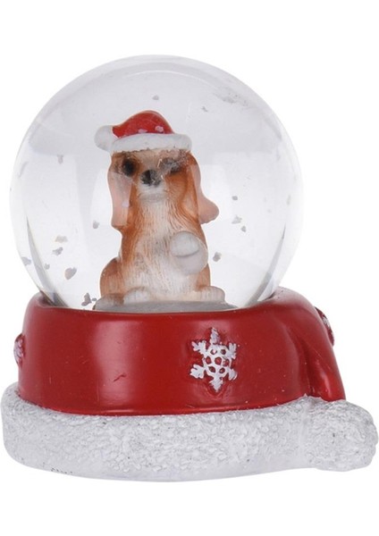 Noel Kar Küresi Turuncu Köpek