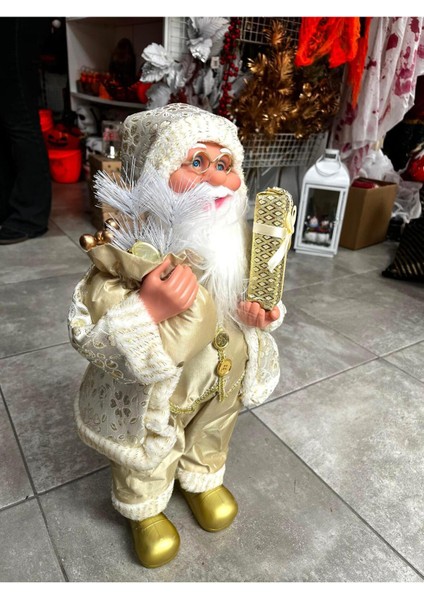 Yılbaşı Gold Krem Noel Baba Figür Biblo 62 Cm, Şık ve Dekoratif Yılbaşı Süsü fiyatları