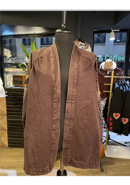 Kadın Taş Işlemeli Uzun Kollu Pamuk Kimono fiyatları