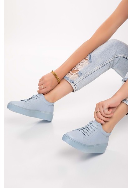 Hakiki Deri Anatomik Taban Spor Ayakkabı ELL.6839 - Bebe Mavi - 40 Bebe Mavi fırsatları